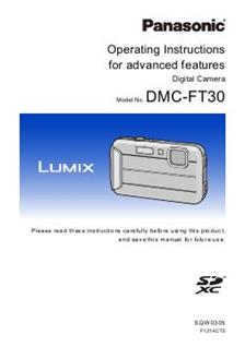 Panasonic Lumix FT30 manual. Camera Instructions.